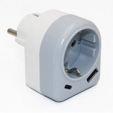 Αντάπτορας Σούκο σε Φις Σούκο Θηλυκό με USB & USB Type C 18W 16Α